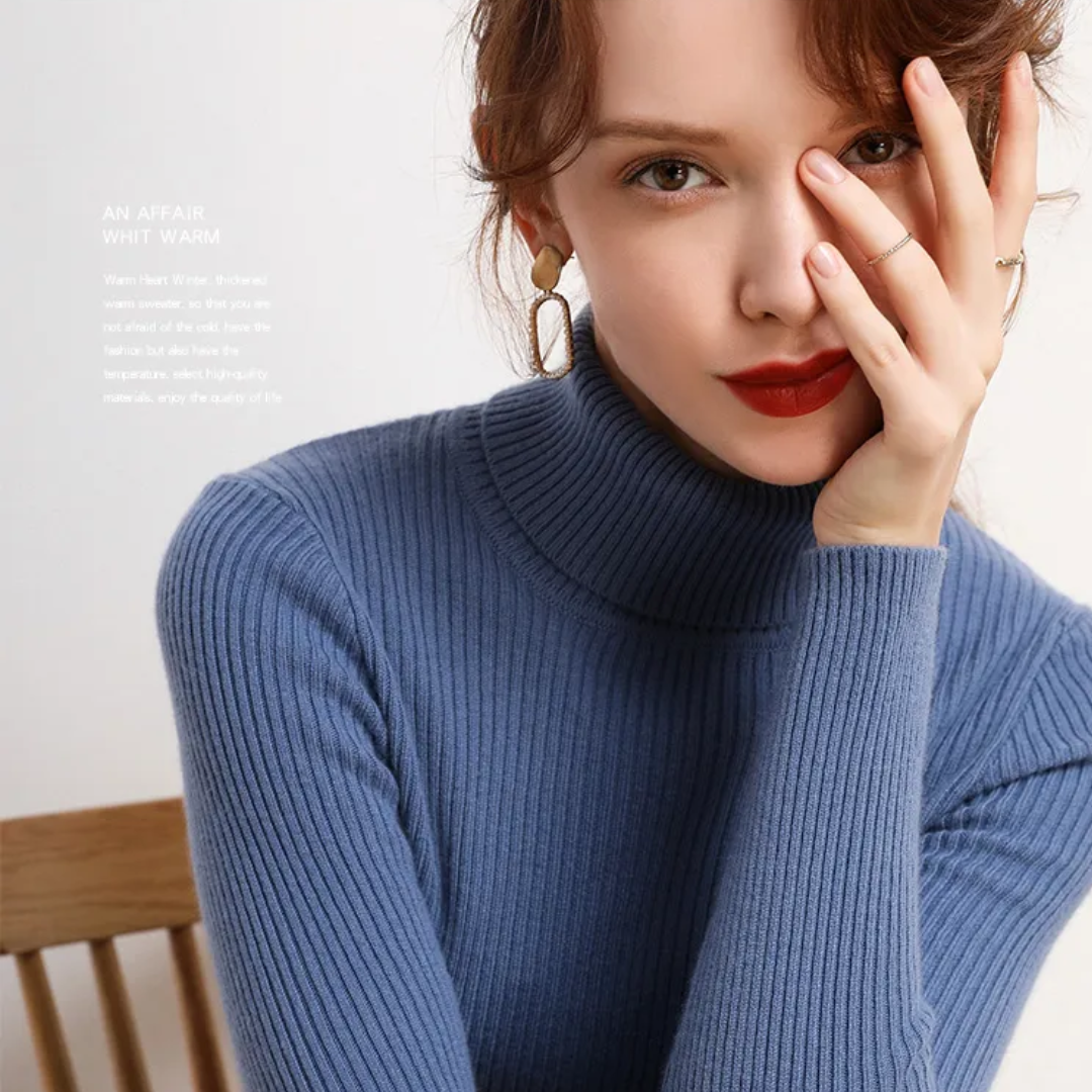 WW | Women's Cashmere Turtleneck Sweater Black