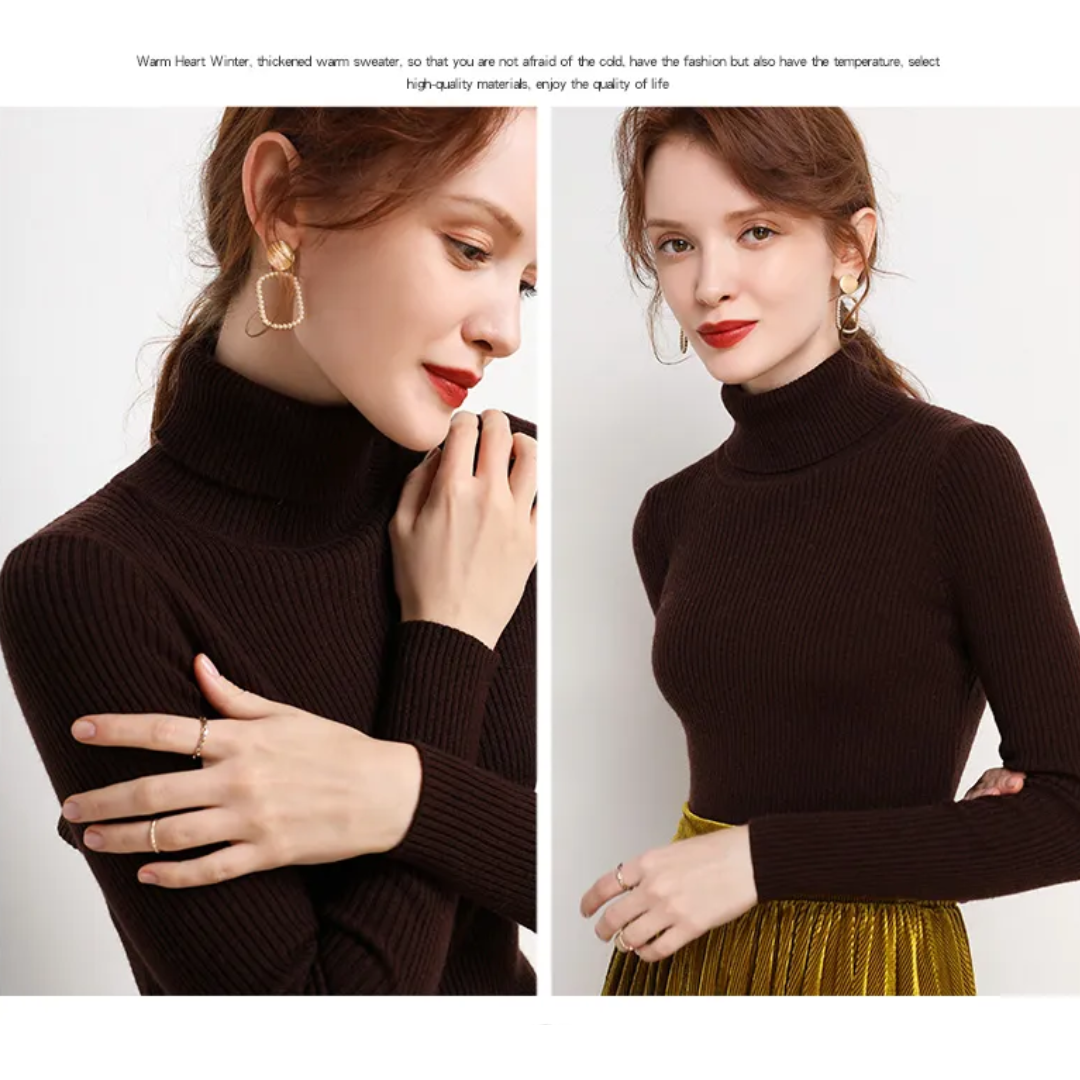 WW | Women's Cashmere Turtleneck Sweater Black