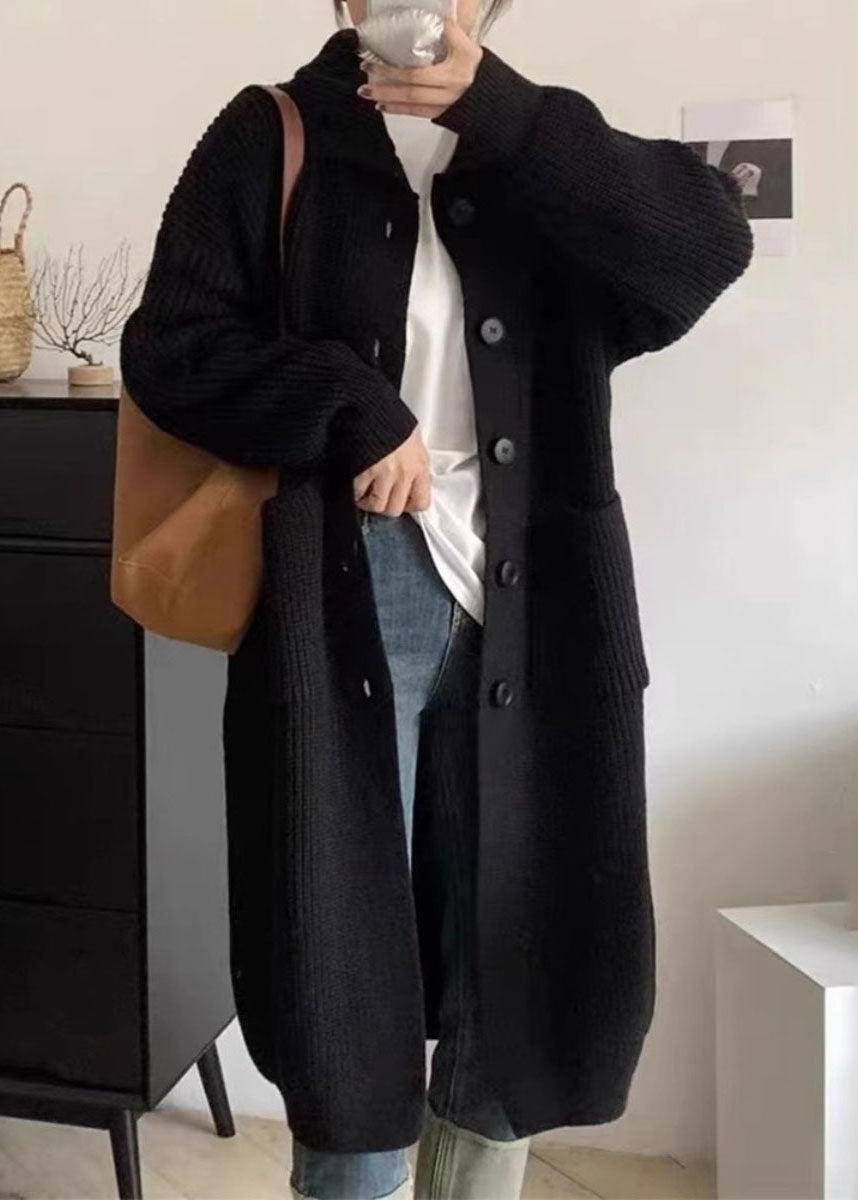 WW | Women's Long Cardigan with Collar and Pockets