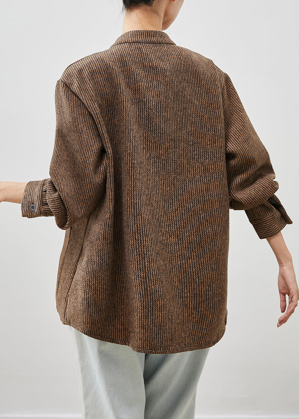 WW | Brown Chinese Button Pocket Cotton Coats