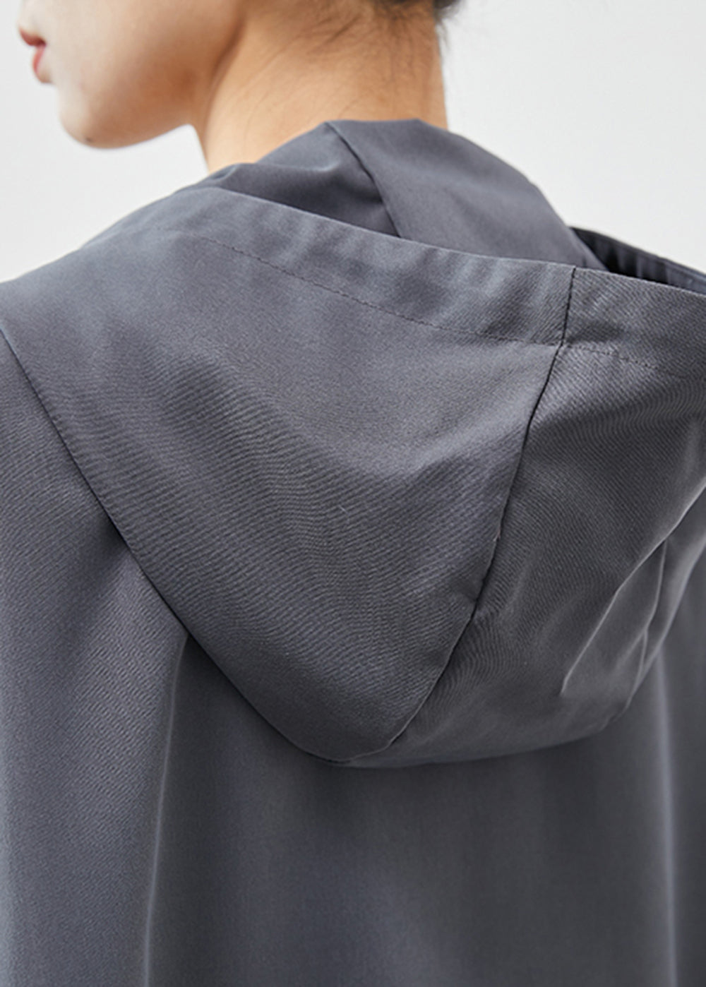 WW | Grey hooded jackets with pockets made of cotton