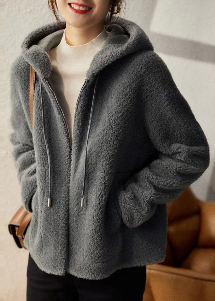 WW | Grey Quilted Coat with Hood and Pockets