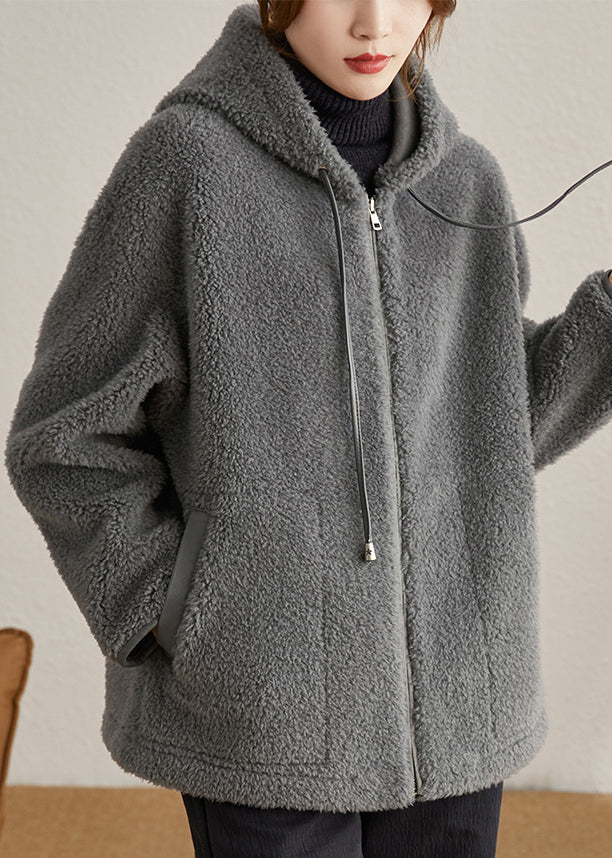 WW | Grey Quilted Coat with Hood and Pockets