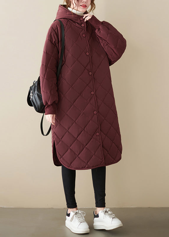 WW | Mulberry Hooded Patchwork Fine Cotton-Filled Winter Coats