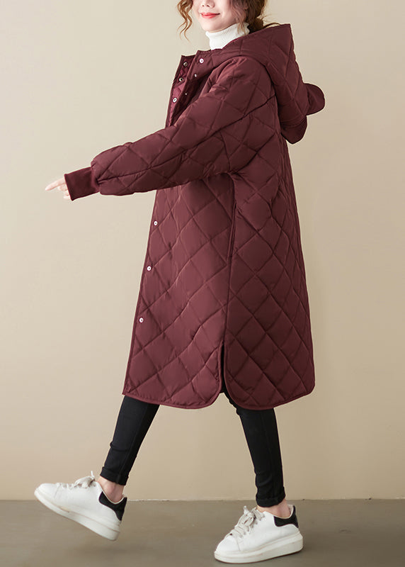 WW | Mulberry Hooded Patchwork Fine Cotton-Filled Winter Coats