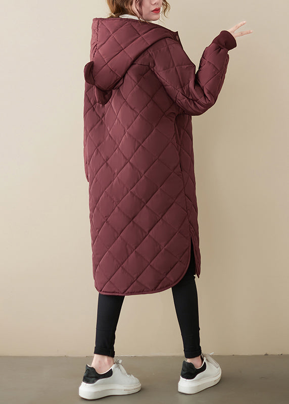 WW | Mulberry Hooded Patchwork Fine Cotton-Filled Winter Coats
