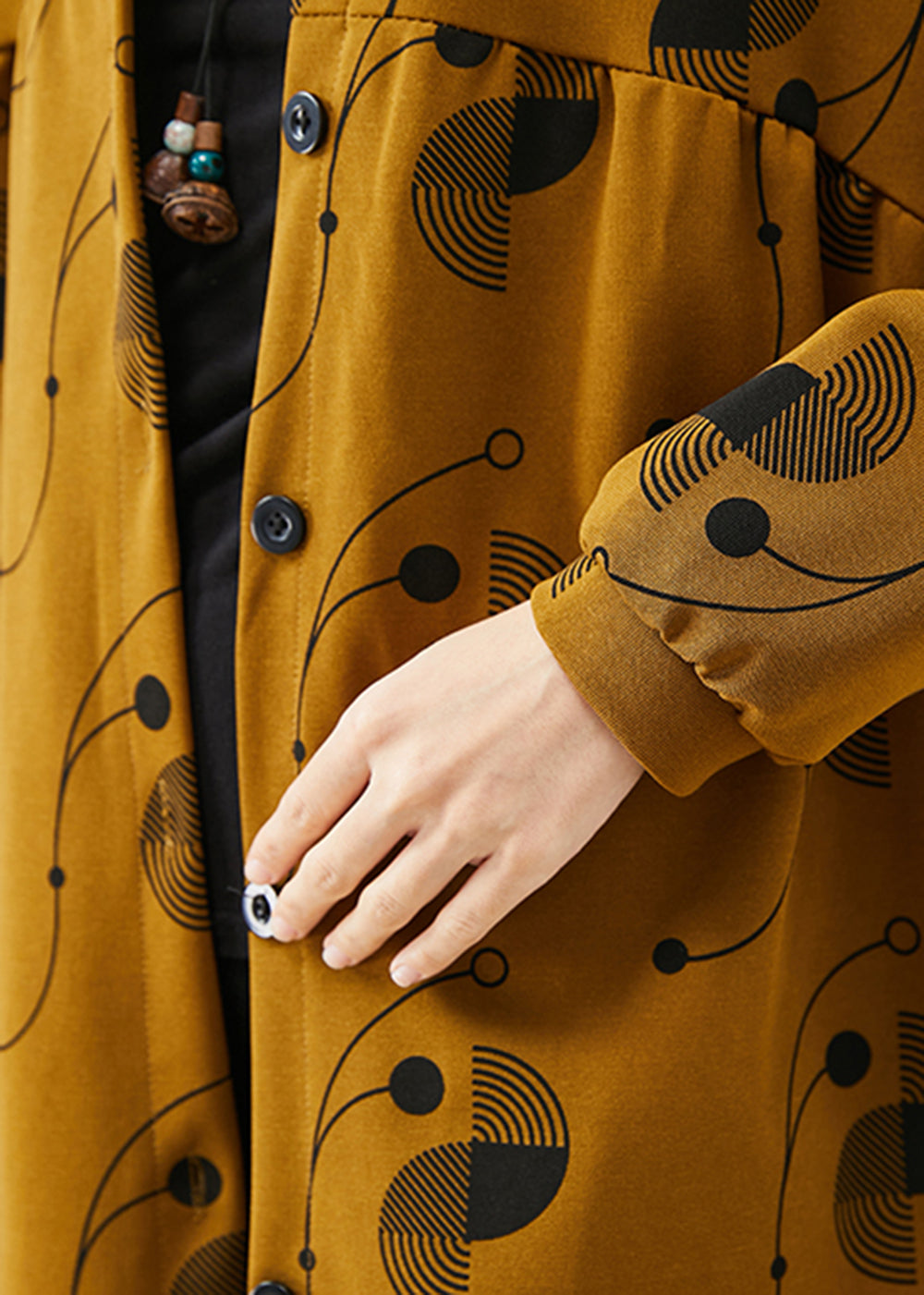 WW | Yellow Oversized Print Cotton Coats