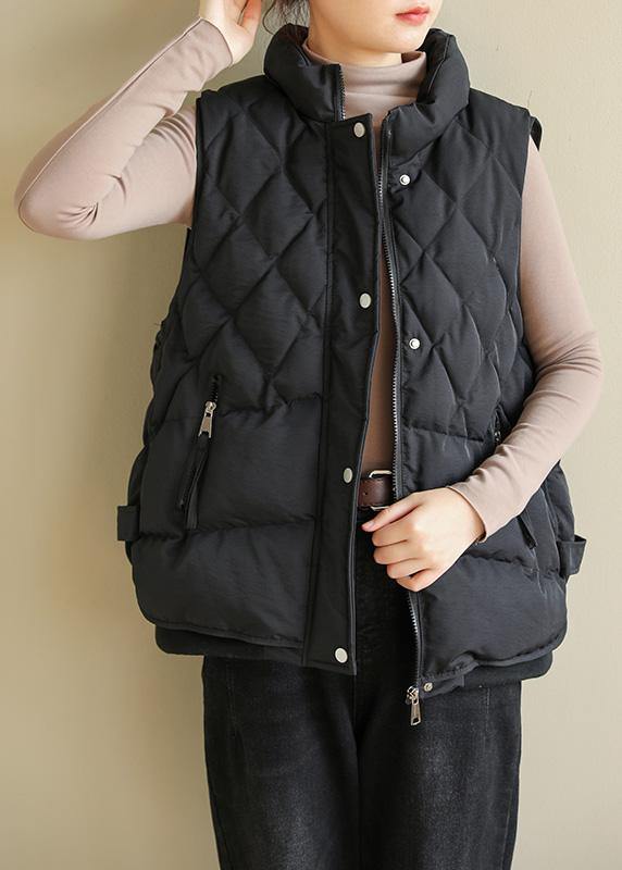 WW | Black Winter Coats Plus Size Clothing Jackets & Coats Sleeveless Mock Neck Overcoat