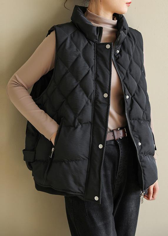 WW | schwarze Wintermäntel Plus-Size-Bekleidung Jacken & Mäntel ärmellos halb hochkragen Übermantel
