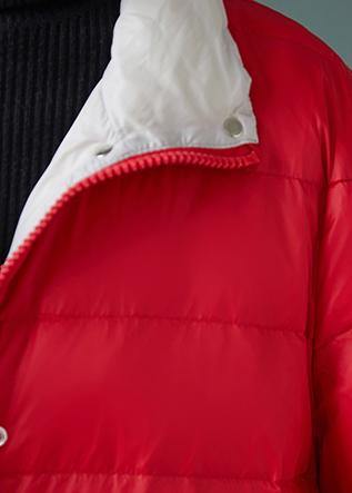 WW | rote Daunenjacke Frau Stehkragen Taschen WW | Jacken