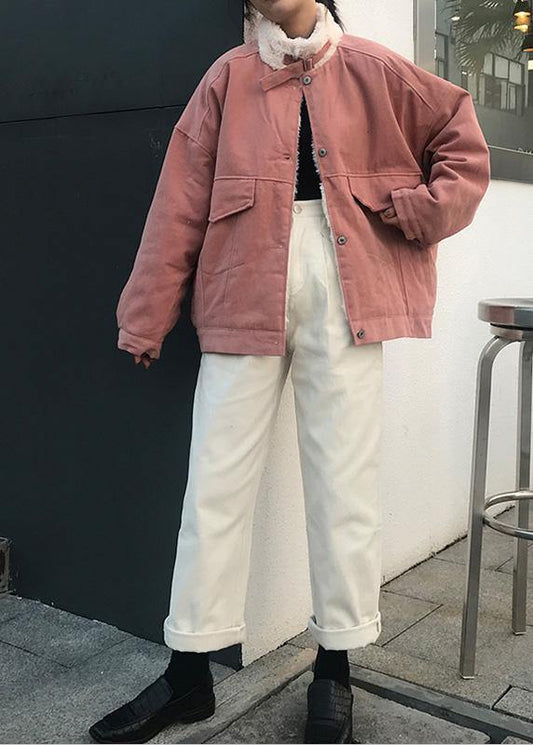 WW | Schneejacken Stehkragen Übermantel pink Winter Parkas