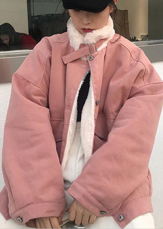 WW | Schneejacken Stehkragen Übermantel pink Winter Parkas