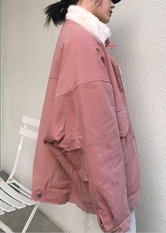 WW | Schneejacken Stehkragen Übermantel pink Winter Parkas
