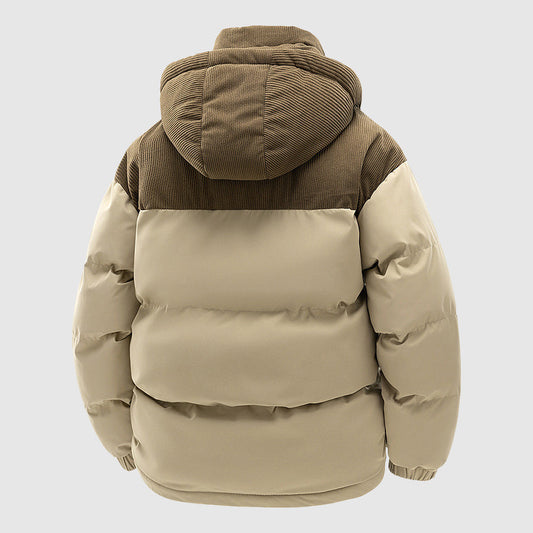 WW | Gequiltete Relaxed Fit Pufferjacke - Kapuze Mit Reißverschluss Herrenjacke
