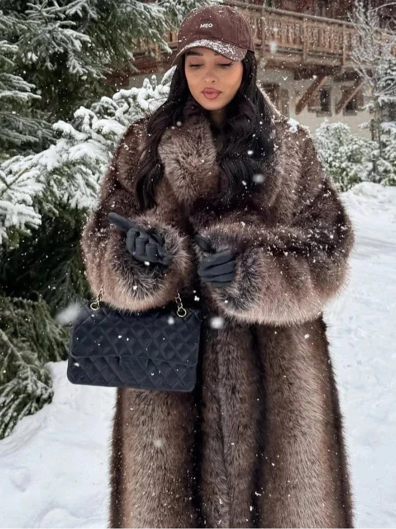 WW | Lange Damenjacke Imitationsfell - Damenjacke Winter