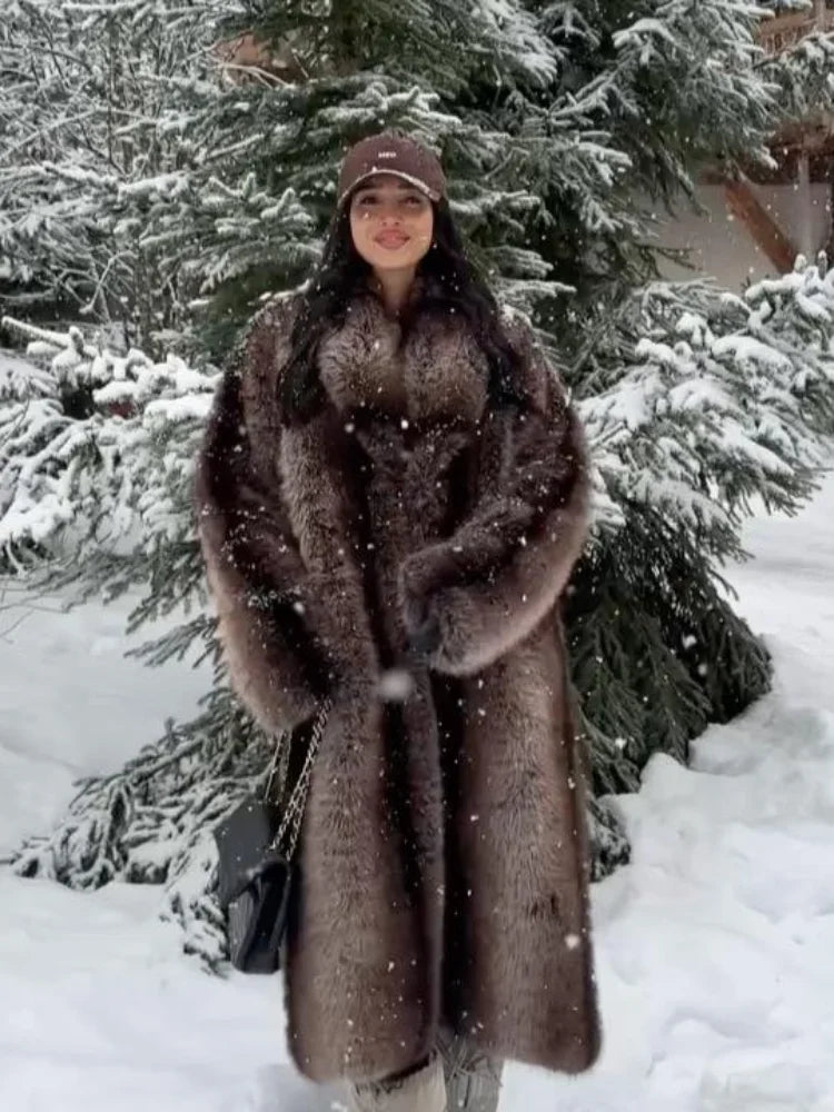 WW | Lange Damenjacke Imitationsfell - Damenjacke Winter