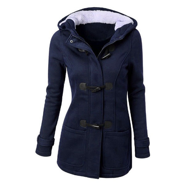 WW | Damen Casual Winterjacke mit Kapuze und Kordelzugverschluss