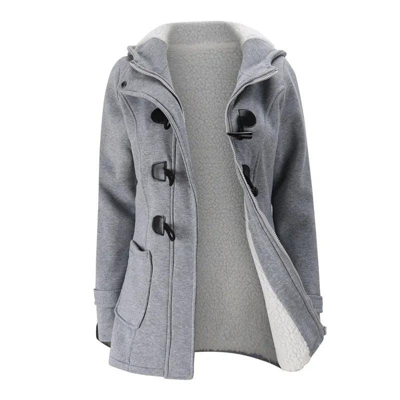 WW | Damen Casual Winterjacke mit Kapuze und Kordelzugverschluss