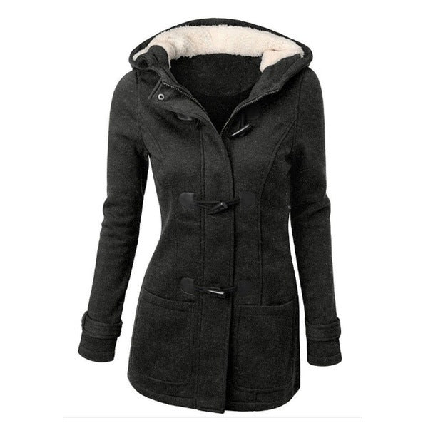 WW | Damen Casual Winterjacke mit Kapuze und Kordelzugverschluss
