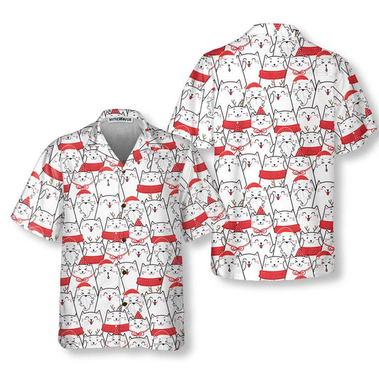WW | Cat The Red Christmas Hawaiian Shirt, Cute Cat Christmas Shirt, Best Christmas Gift Idea