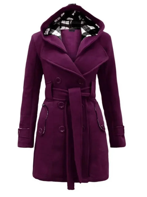 WW | Damen Trenchcoat mit Kapuze und Gürtel