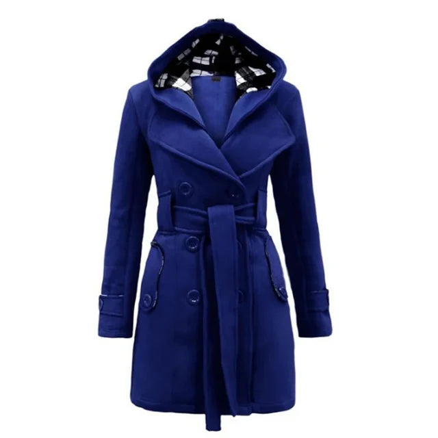 WW | Damen Trenchcoat mit Kapuze und Gürtel