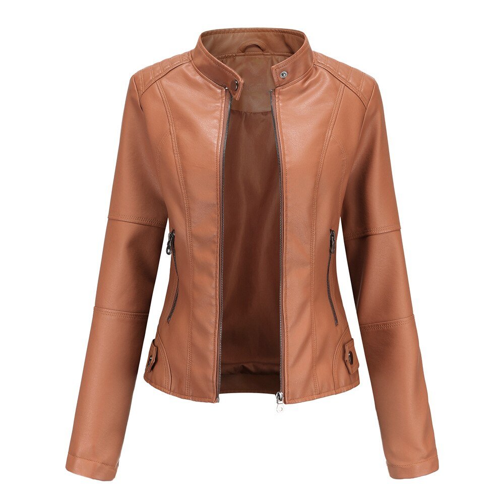 WW | PU Leder Motorradjacke - Stilvoll & Kantig - Reißverschluss - Freizeit & Nacht Aus