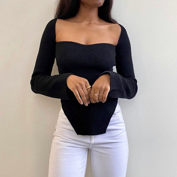 WW | V-Neck Knit Sweater For Women