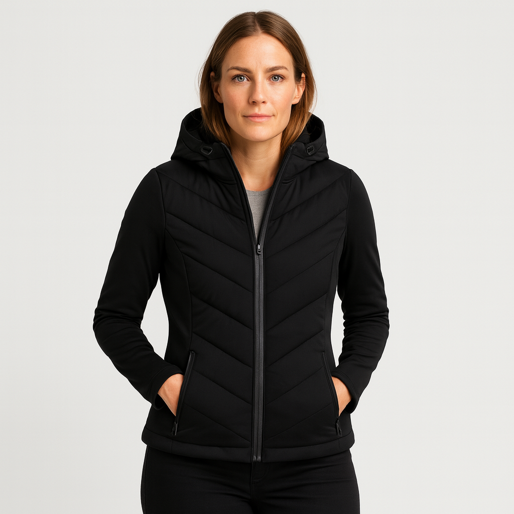 WW | Fashion House - Women's Quilted Jacket Made of Softshell - wind-repellent, water-repellent