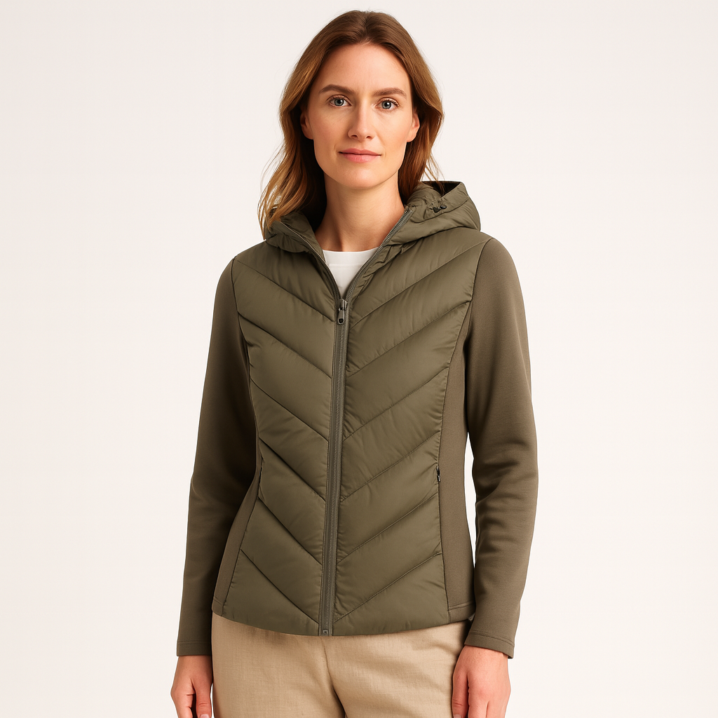 WW | Fashion House - Women's Quilted Jacket Made of Softshell - wind-repellent, water-repellent
