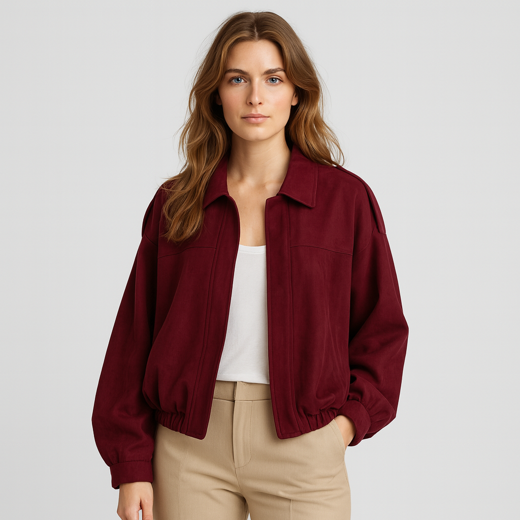 WW | Modehaus - Damenjacke im Militärstil aus Wildlederimitat