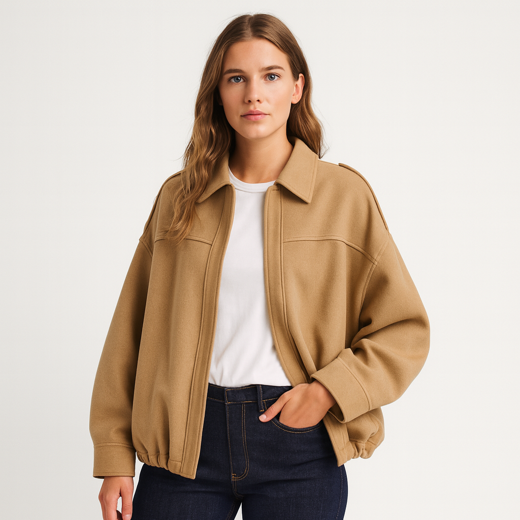 WW | Modehaus - Damenjacke im Militärstil aus Wildlederimitat