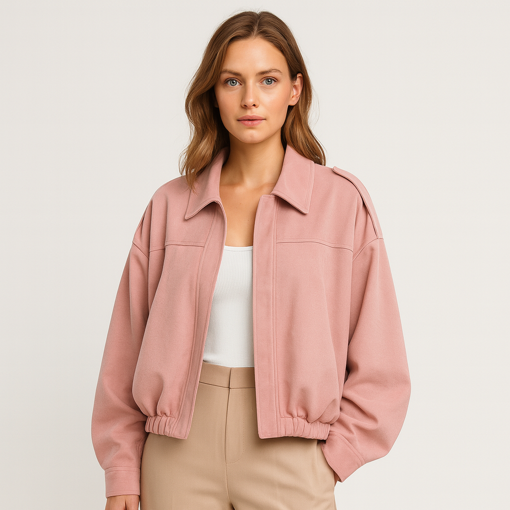 WW | Modehaus - Damenjacke im Militärstil aus Wildlederimitat