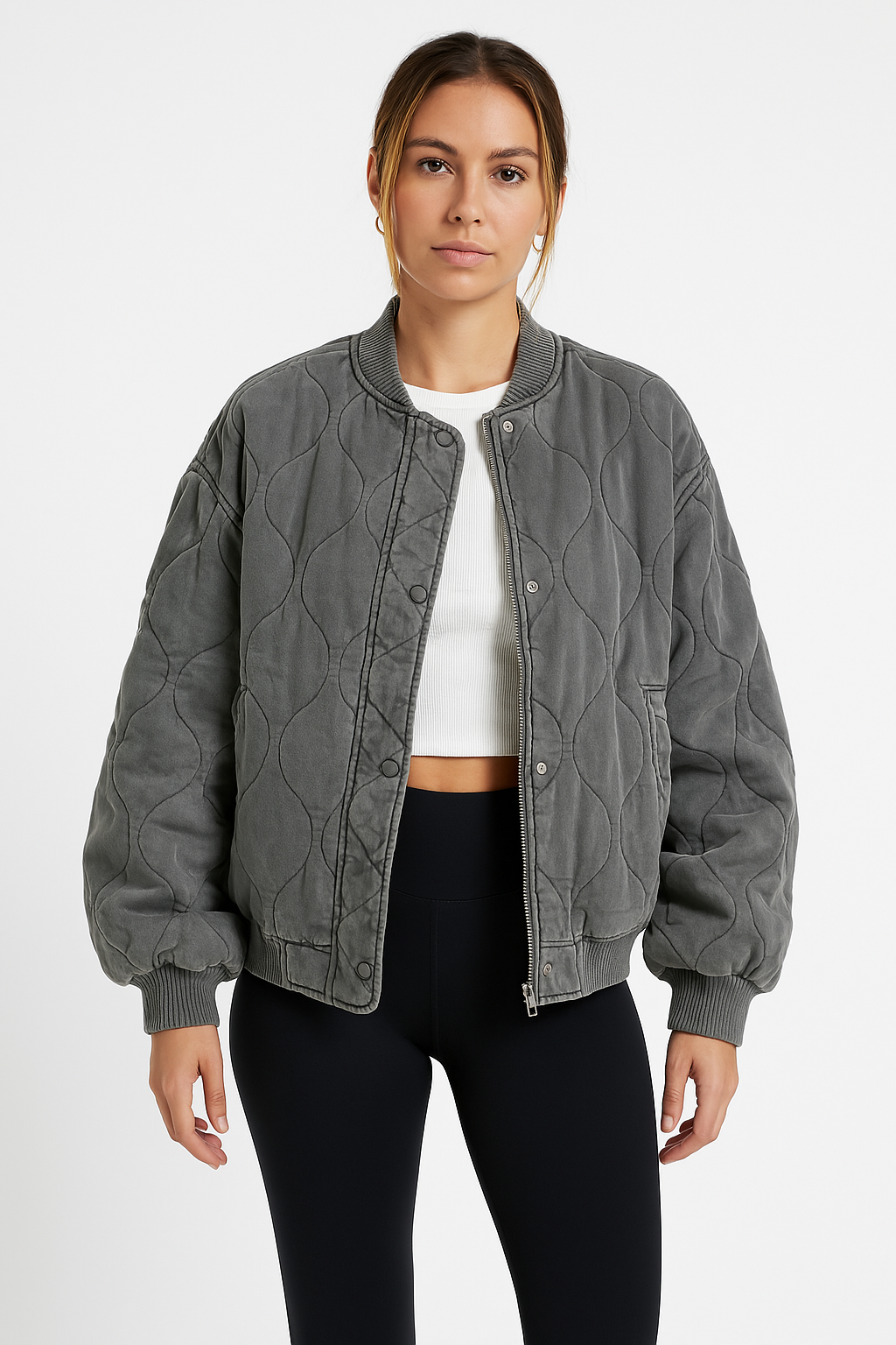 WW | Women's Quilted Oversized Bomber Jacket