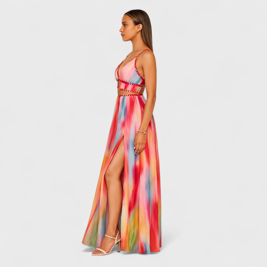 Elisara™ | Hand-Painted Maxi Dress