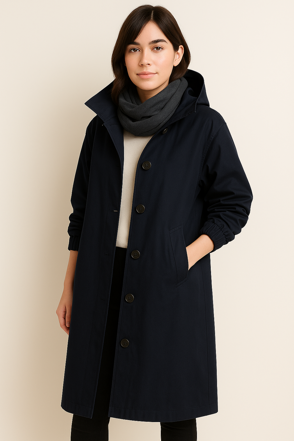 WW | Long Women's Hooded Trench Coat