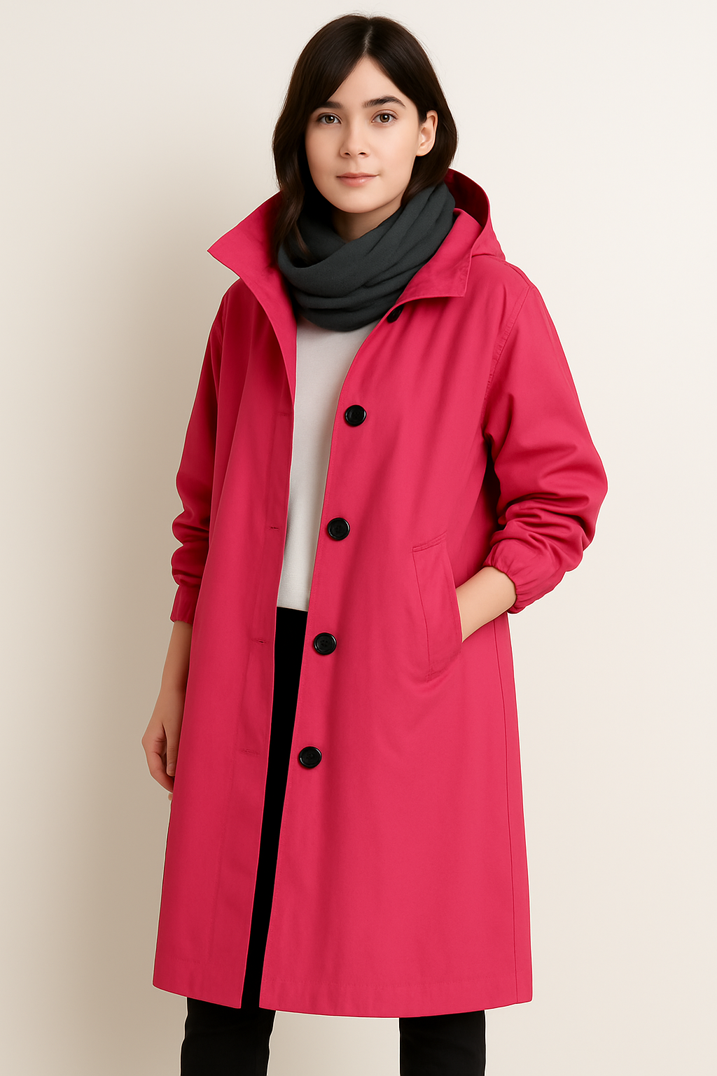 WW | Long Women's Hooded Trench Coat