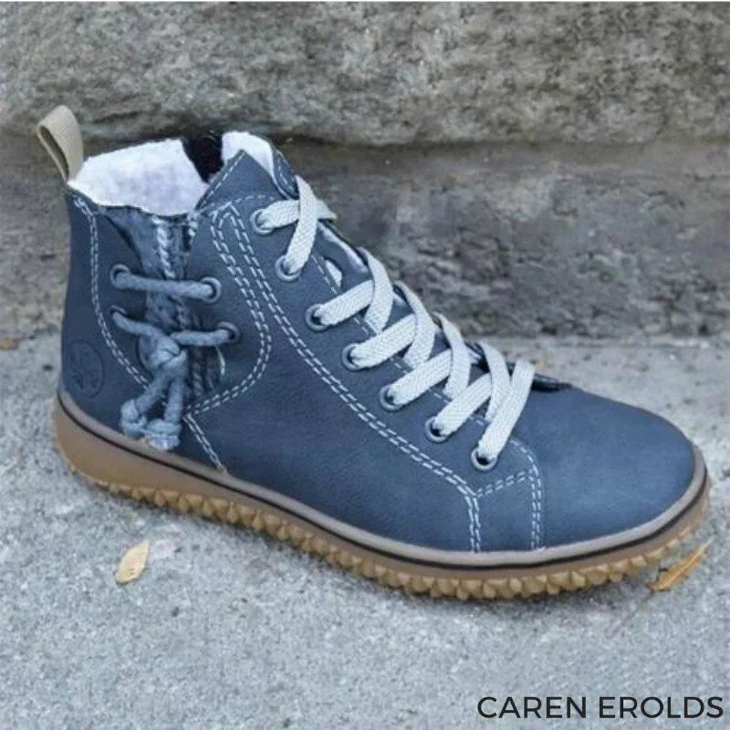 WW | High-Top Sneakers Leather Warm Lining Durable Sole Lacing