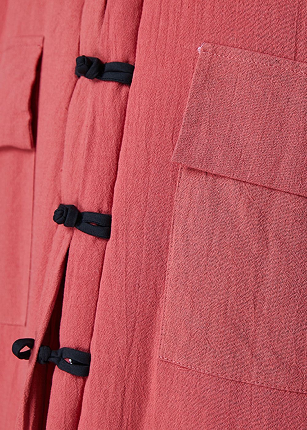 WW | Brick Red Oversized Pockets Fine Cotton-Filled Women's Winter Coats
