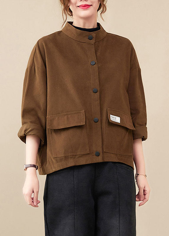 WW | Coffee Pocket Patchwork Button Coats