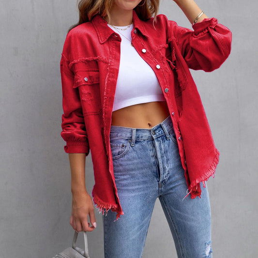 WW | Schicke Zerstörte Damen Denimjacke