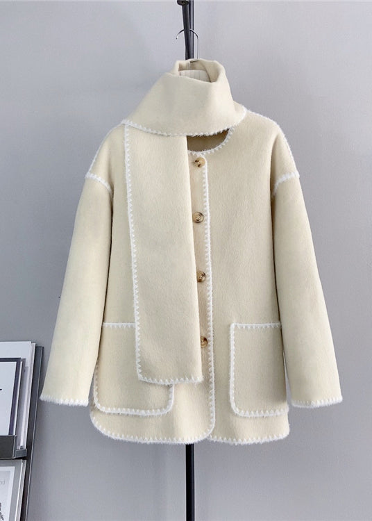 WW | Grey Buttoned Pockets Wool Short Coats Winter