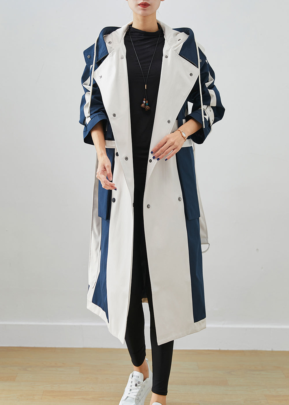 WW | Marine Oversized Patchwork Original Design Cotton Trench Coats