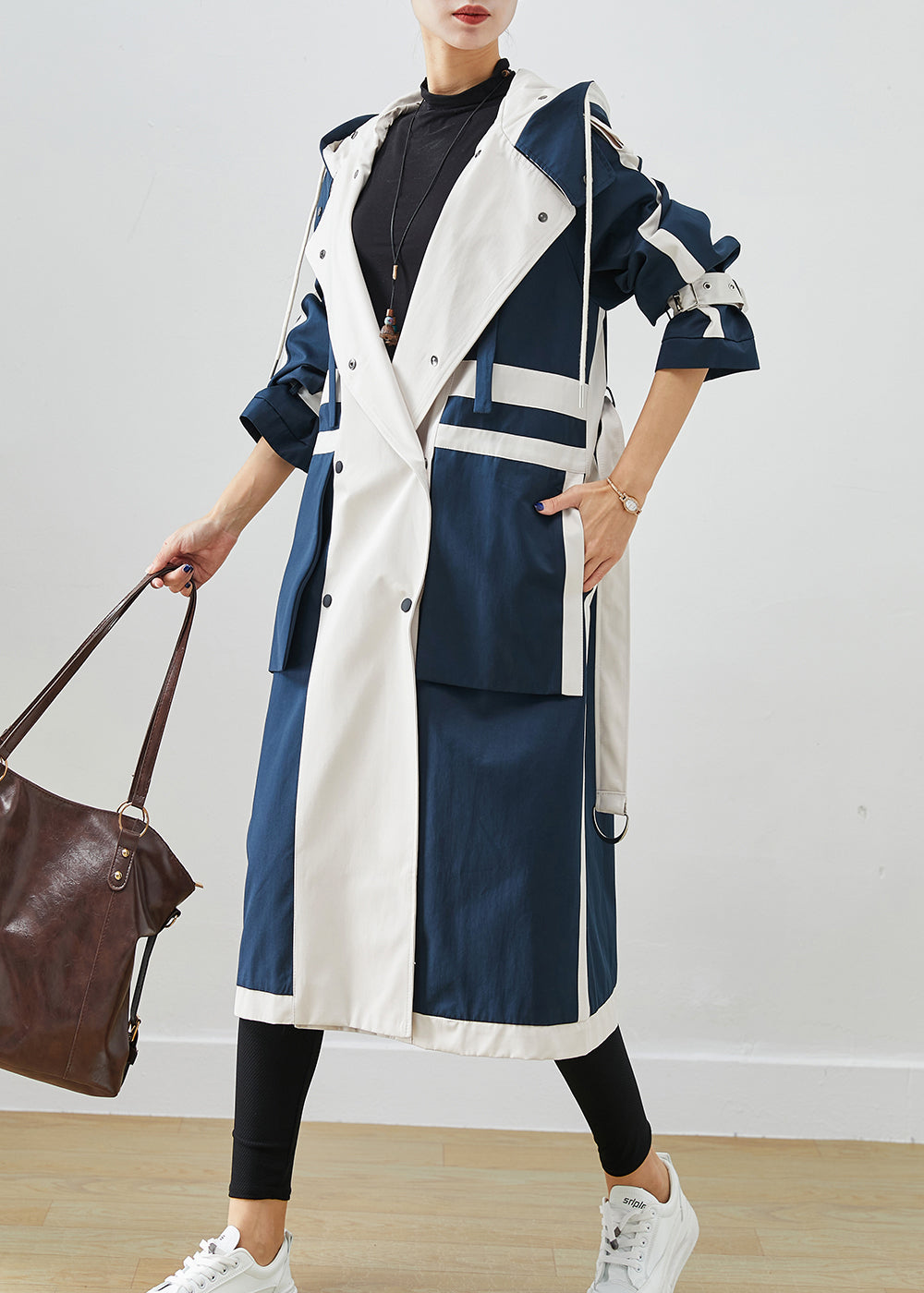 WW | Marine Oversized Patchwork Original Design Cotton Trench Coats