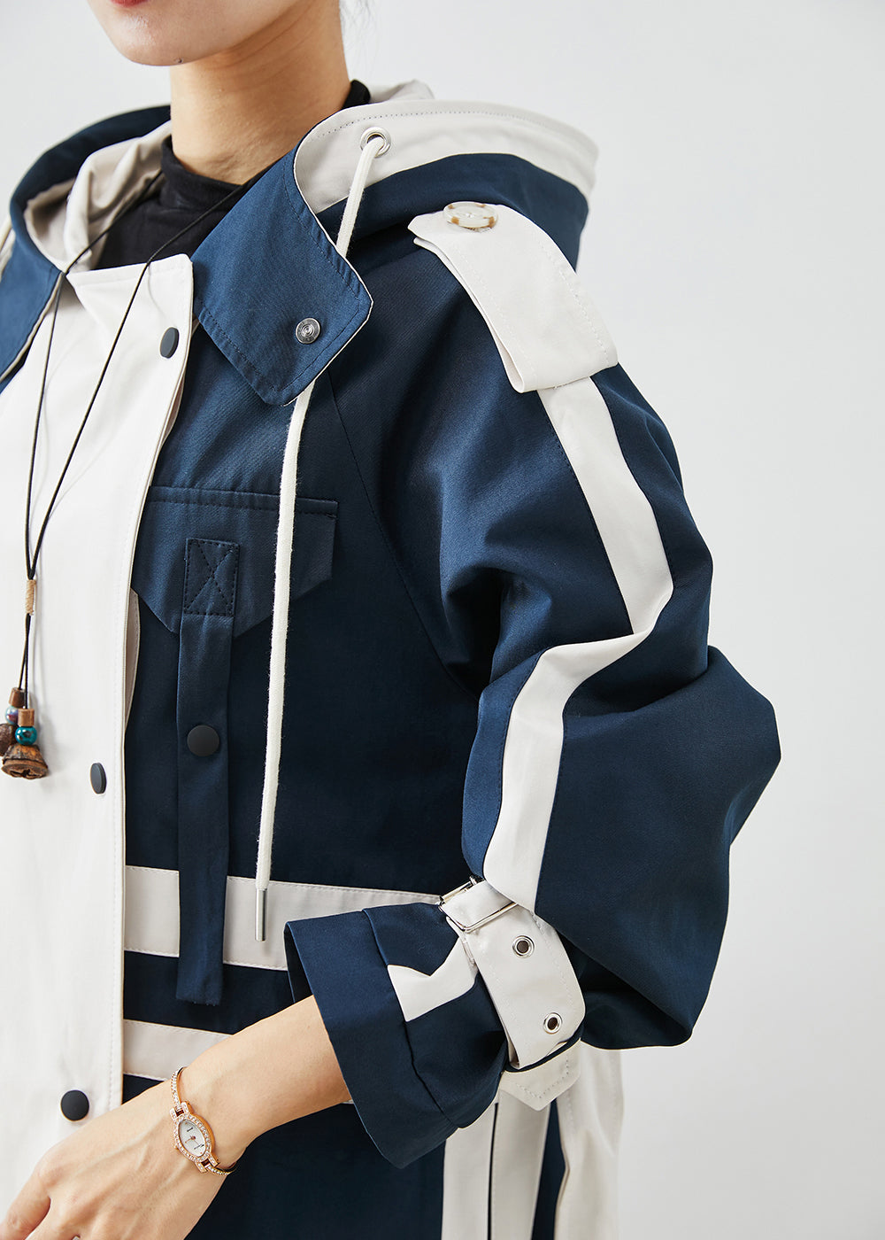 WW | Marine Oversized Patchwork Original Design Cotton Trench Coats