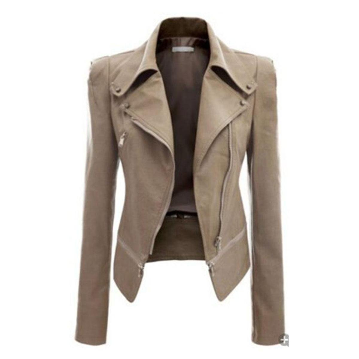 WW | Chice PU-Leder Reißverschlussjacke Für Frauen