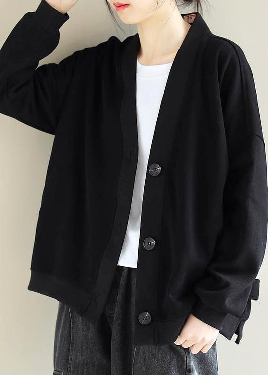 WW | V-Ausschnitt Knopfverschluss Mode Trenchcoat Schwarze Silhouette Jacken