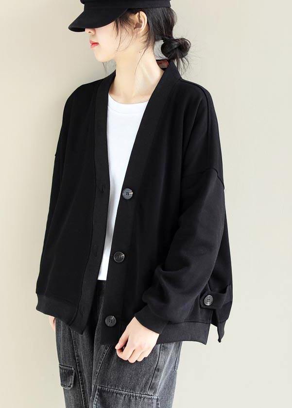 WW | V-Ausschnitt Knopfverschluss Mode Trenchcoat Schwarze Silhouette Jacken