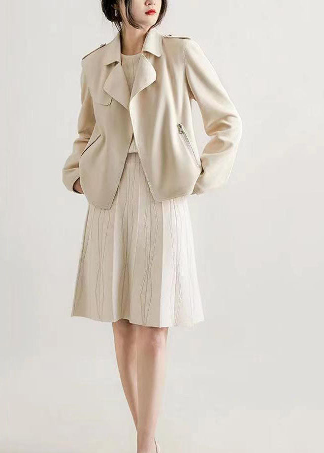 WW | White Peter Pan Collar Pockets Patchwork Cotton Jackets