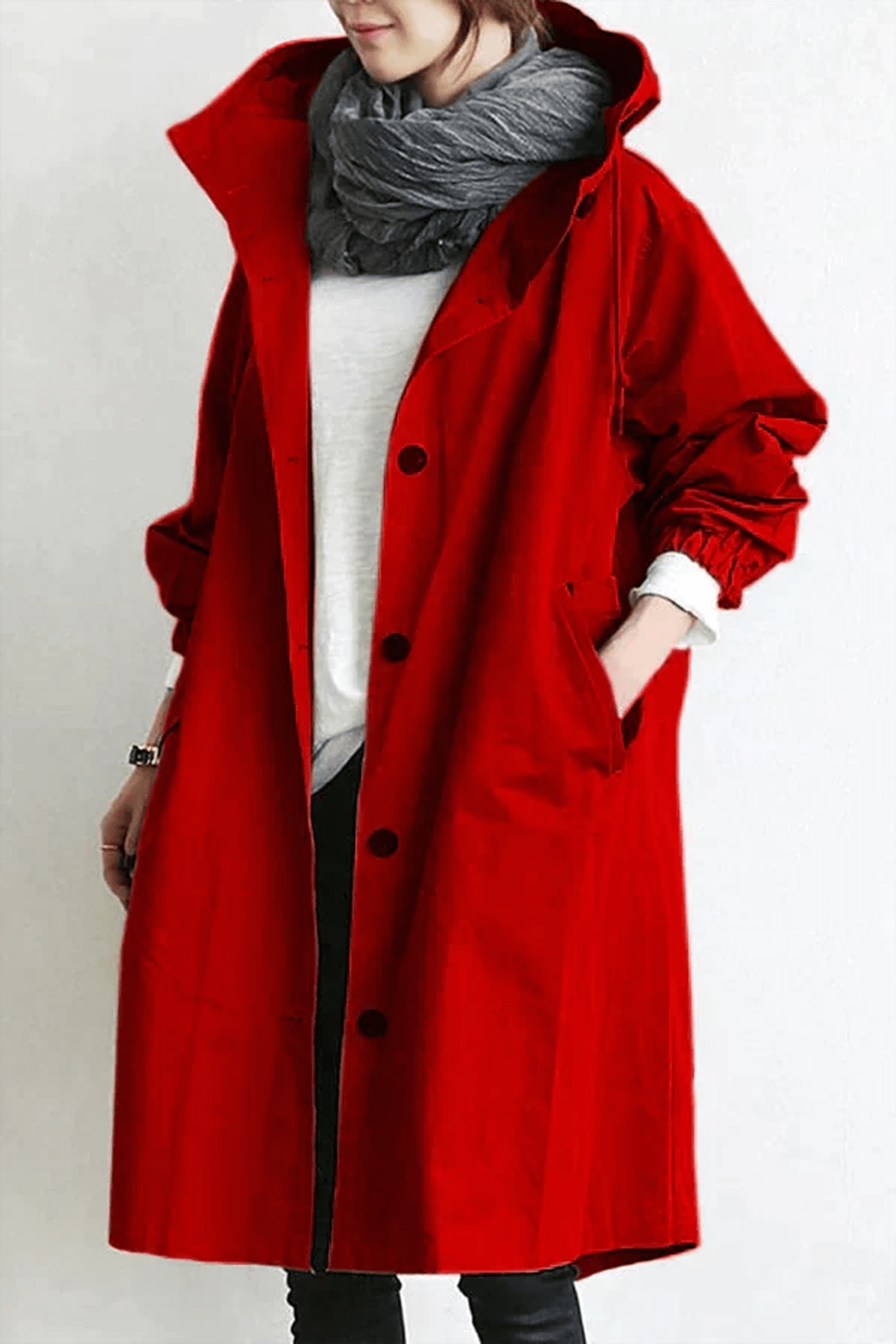 WW | Damen Kapuzen Trenchcoat Leichter Windbreaker